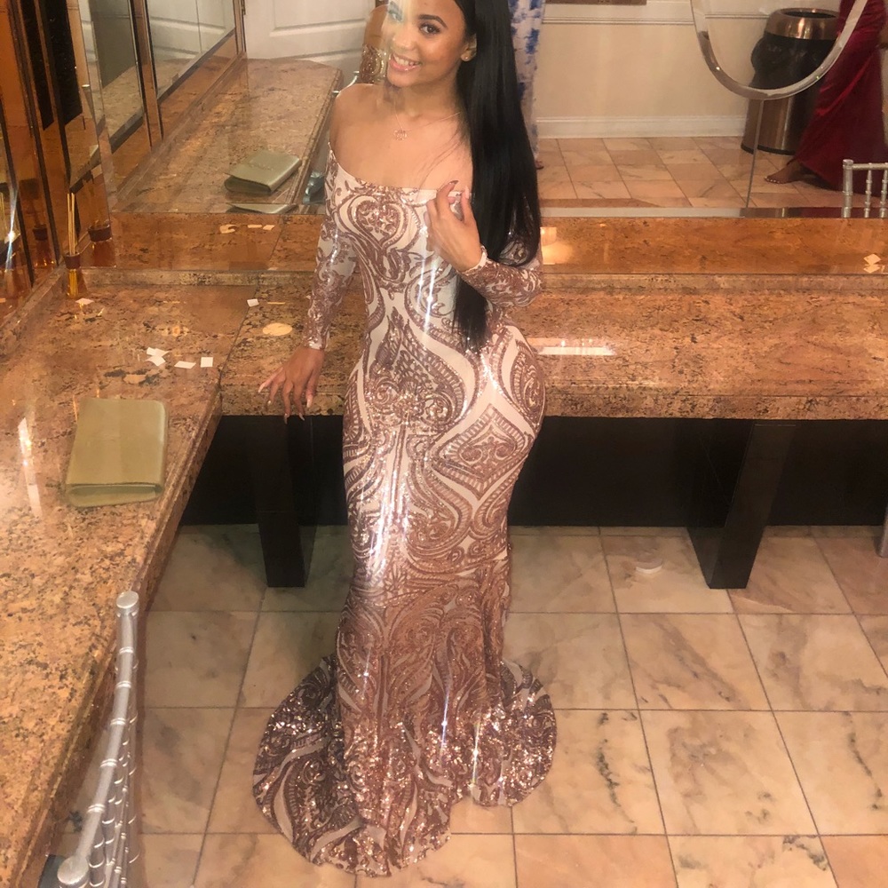 Rose Gold Custom made prom dress